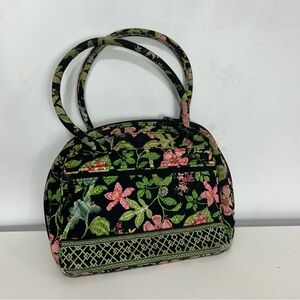 Vera Bradley Black and Green Quilted Shoulder Bag